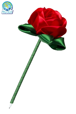 PENNA CON FIORE DI ROSA